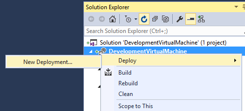 New ARM template deployment from Visual Studio